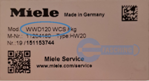 MIELE Waschmaschine Typenschild WWD120WCS